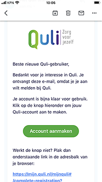 E-mail Quli account aanmaken