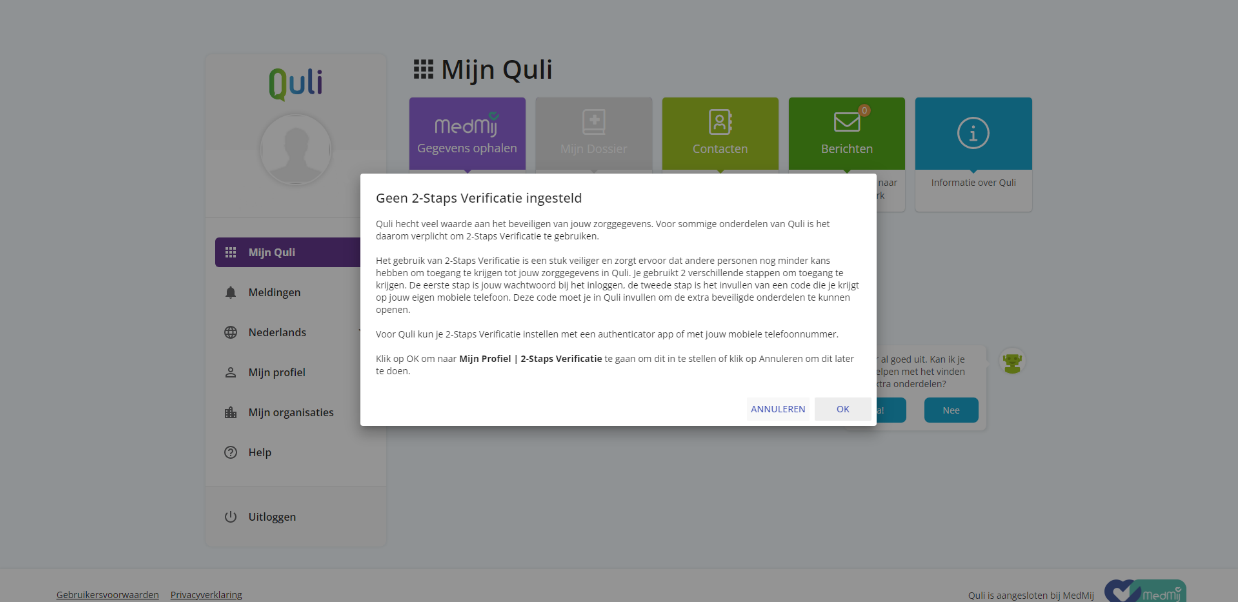 2staps verificatie Quli