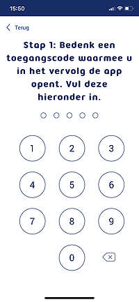 pincode kiezen Uw Zorg online app