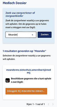 Inloggen Meander Uw Zorg online app