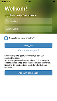 Startscherm Quli app