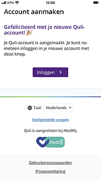 Inloggen Quli app