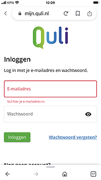 Inloggen Quli app